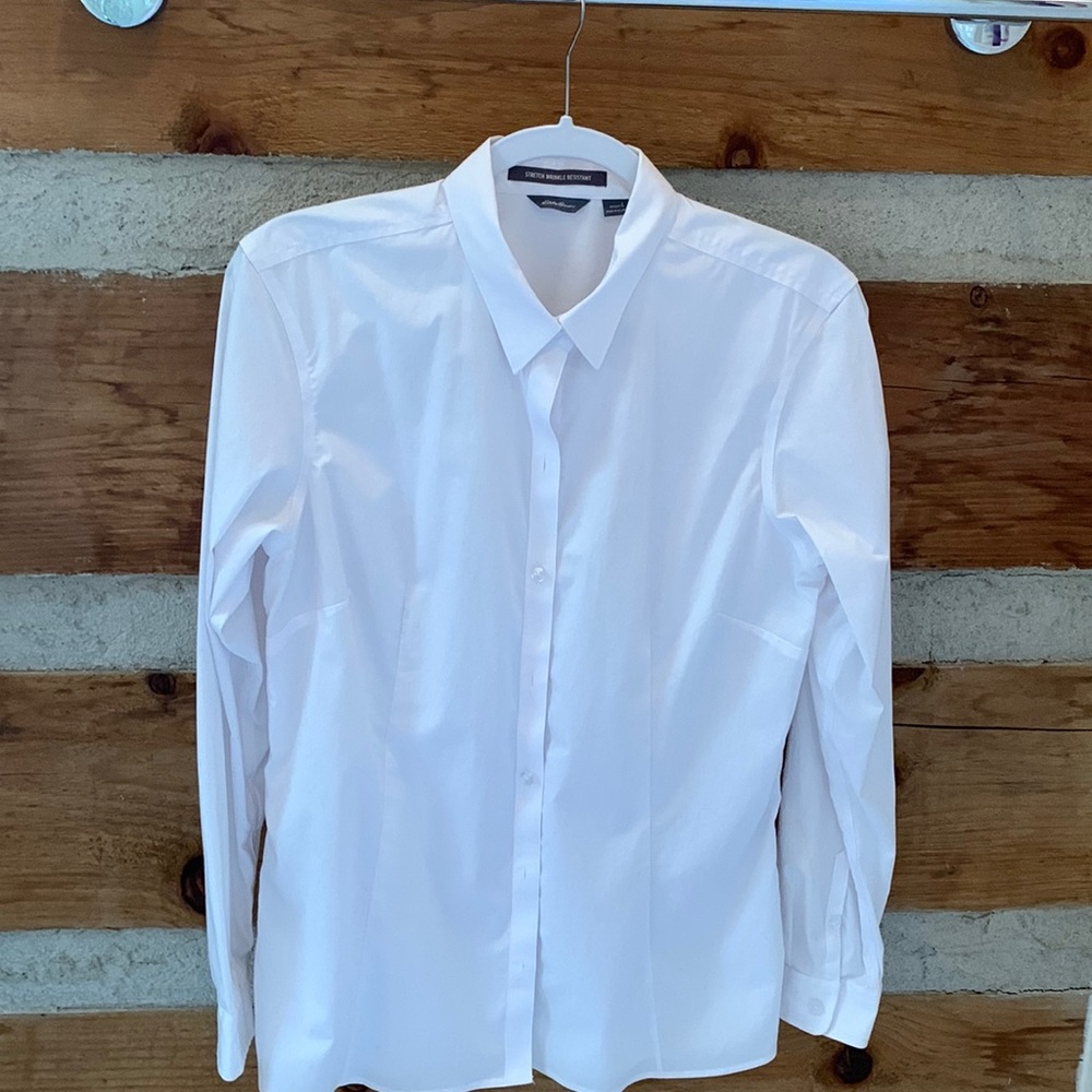 Eddie Bauer white collared shirt